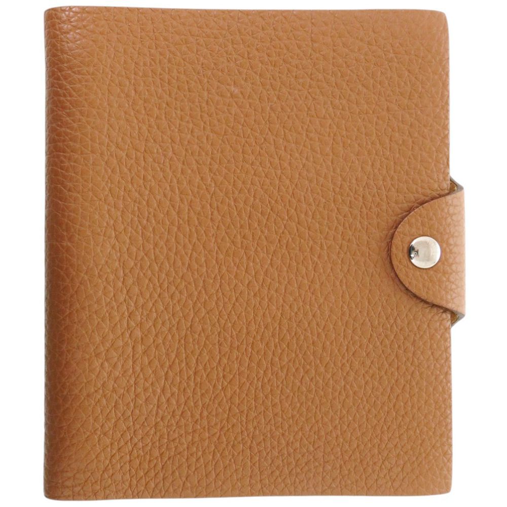 Hermes Ulysse PM Togo Gold Silver Note Book Cover Notebook Brown Agenda