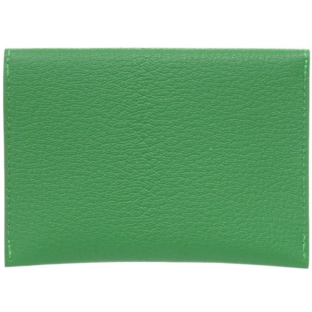 Hermes Envelope Chevrumisor Bamboo Card Case Wallet Green — view 3