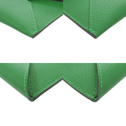Hermes Envelope Chevrumisor Bamboo Card Case Wallet Green — view 4