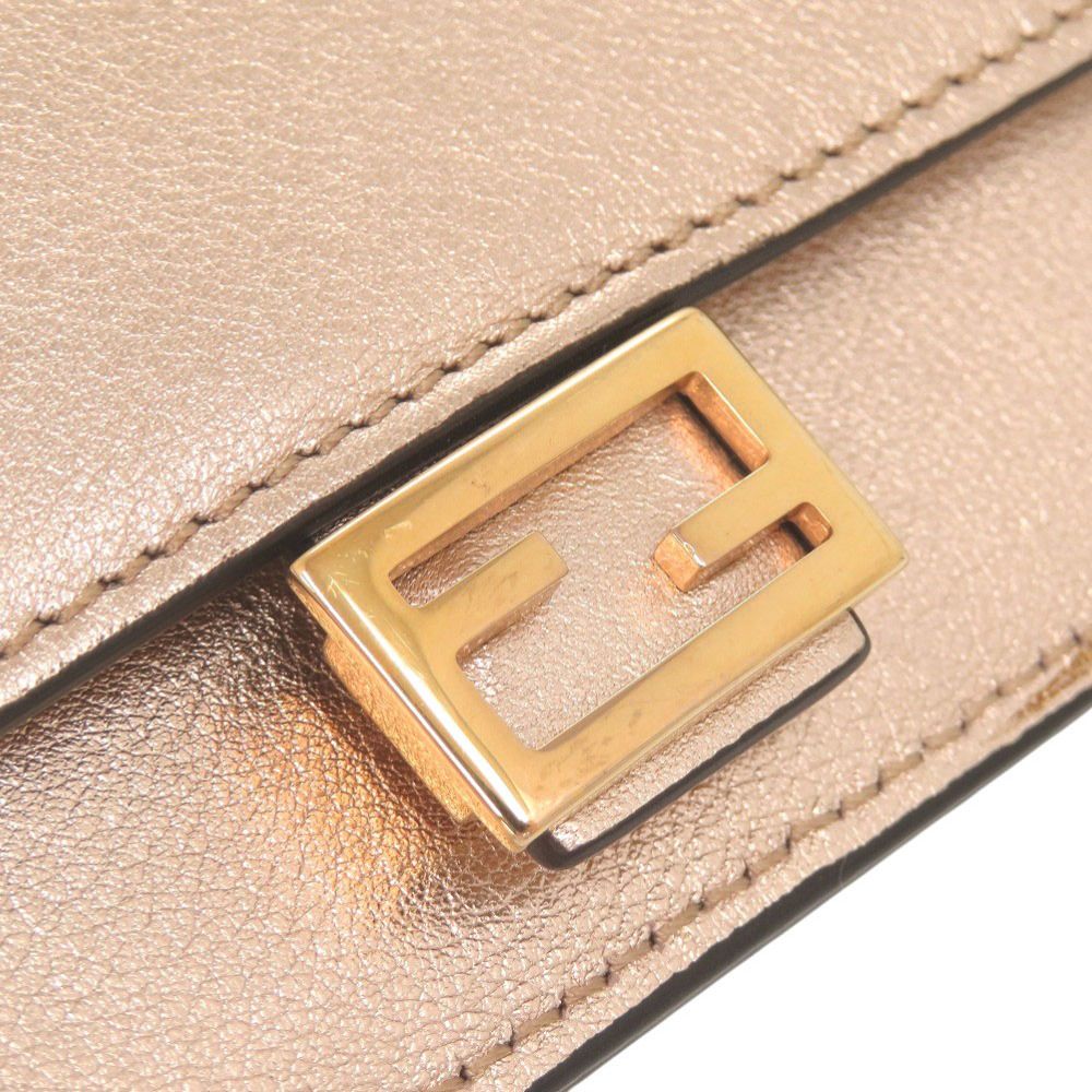 Fendi Baguette Leather Champagne Pink Card Case Coin — view 9