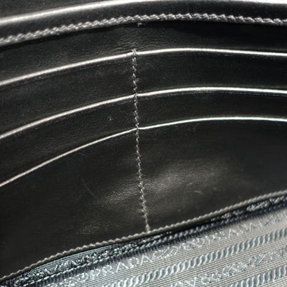 Prada Clutch Saffiano Leather Black Silver — view 8