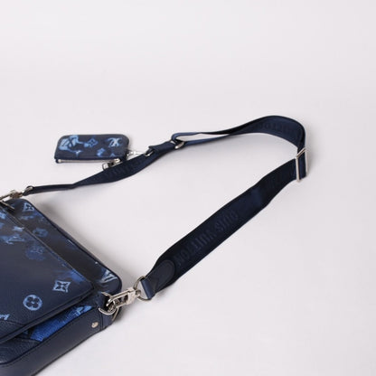Louis Vuitton Monogram Water Color Trio Messenger Shoulder Bag Blue — view 7