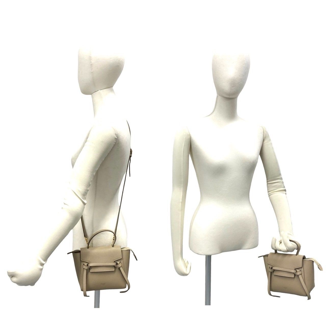 Celine Belt Bag Pico Leather 2-Way Mini Pochette Beige — view 2