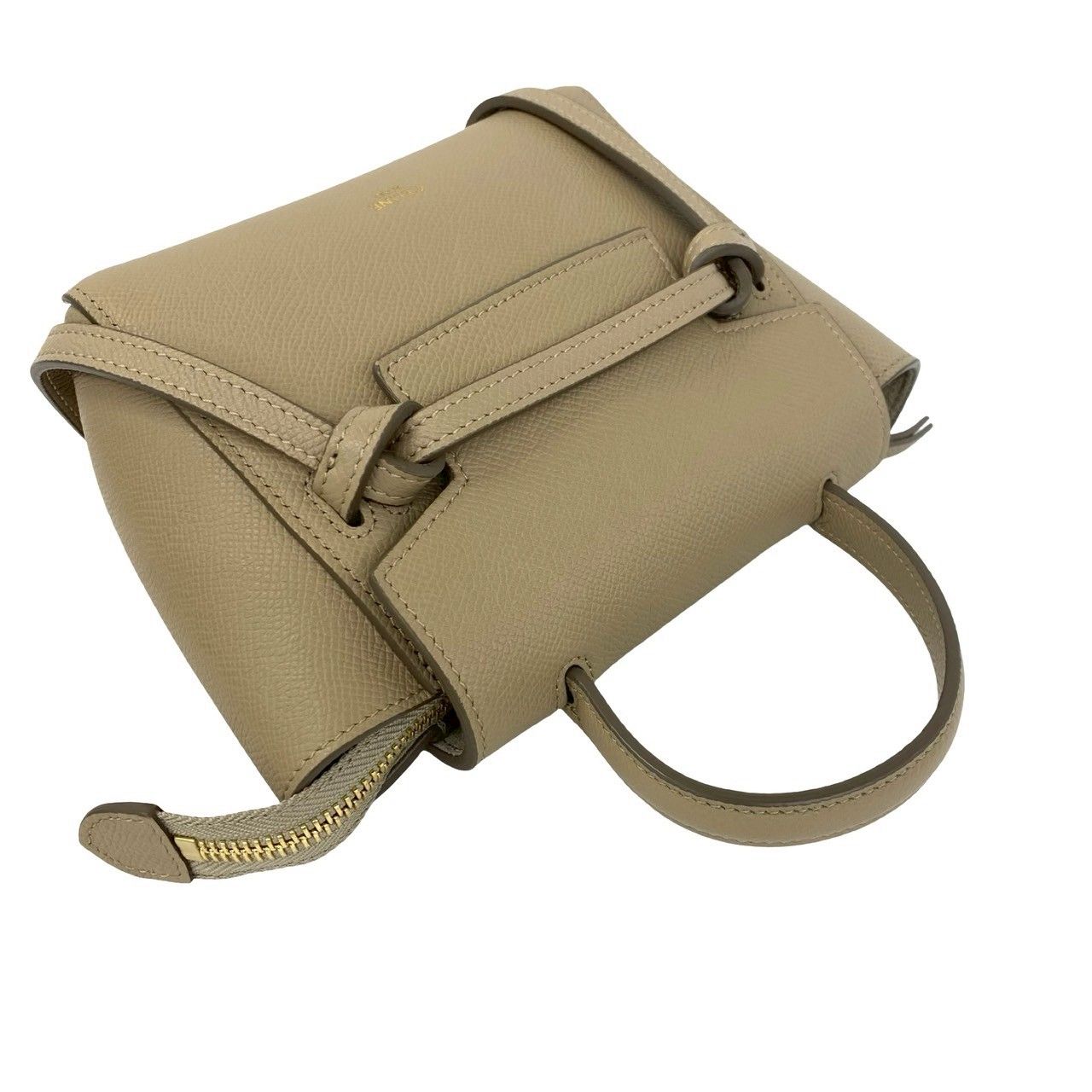 Celine Belt Bag Pico Leather 2-Way Mini Pochette Beige — view 4