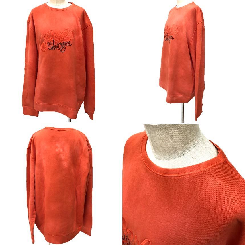 Loewe Paula's Ibiza Collection Logo Embroidery Sweatshirt M Orange Cotton New — view 2