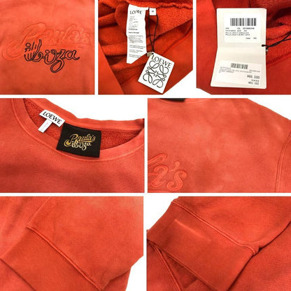 Loewe Paula's Ibiza Collection Logo Embroidery Sweatshirt M Orange Cotton New — view 3