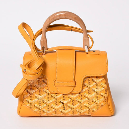 Goyard Saigon Mini Soft Bag 2-Way Handbag Yellow Silver
