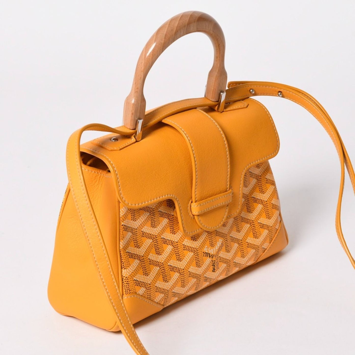 Goyard Saigon Mini Soft Bag 2-Way Handbag Yellow Silver — view 3