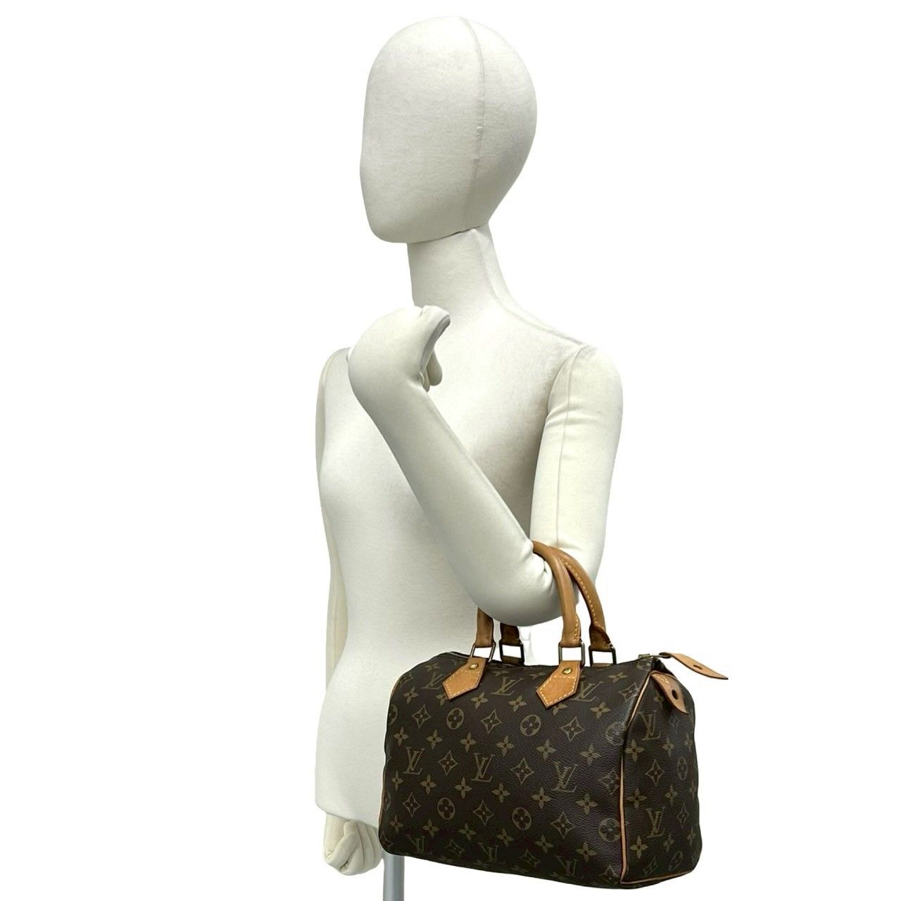 Louis Vuitton Speedy 25 Monogram Leather Mini Boston Bag Brown — view 2