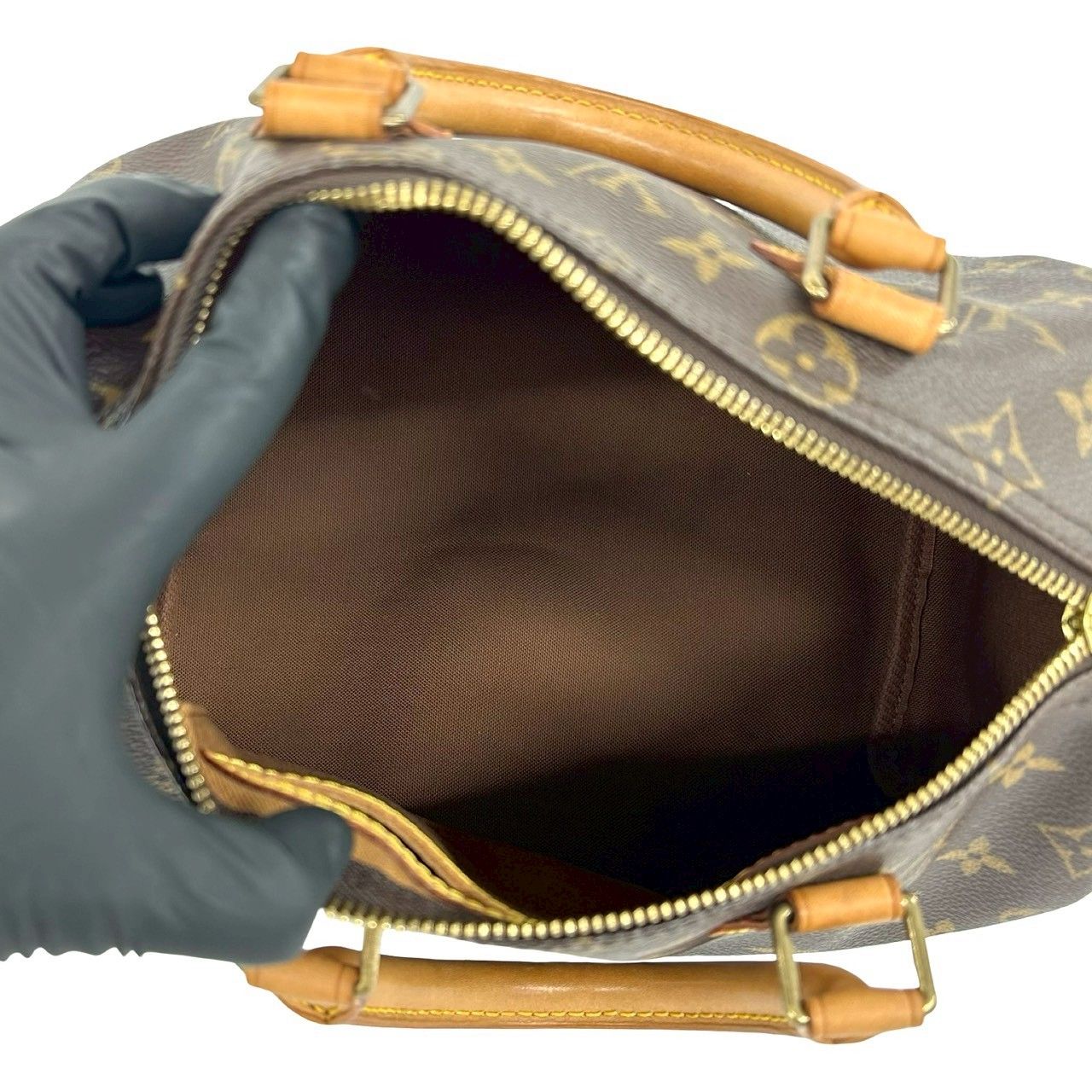 Louis Vuitton Speedy 25 Monogram Leather Mini Boston Bag Brown — view 9