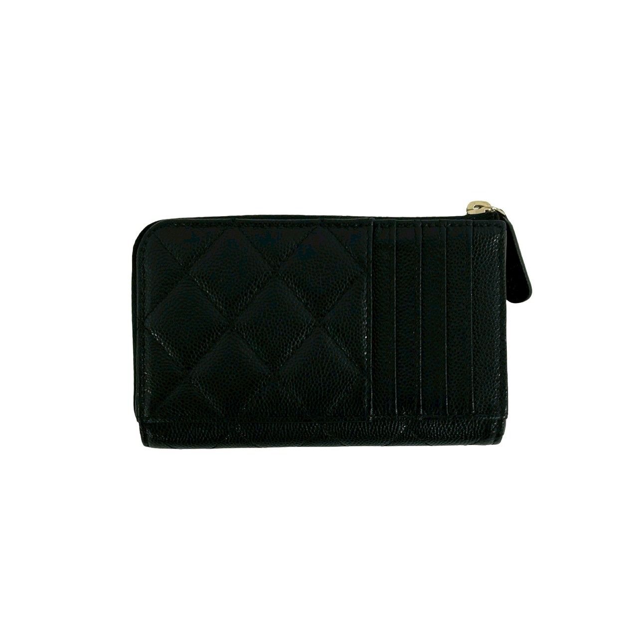 Chanel Fragment Case Quilted Caviar Leather Coin Pass Black Handbag — view 2