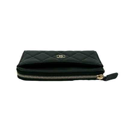 Chanel Fragment Case Quilted Caviar Leather Coin Pass Black Handbag — view 3