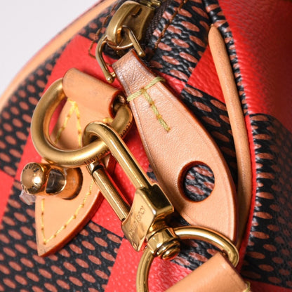 Louis Vuitton Speedy Bandouliere 18 Rouge Damier Pop Brown Red Handbag — view 8