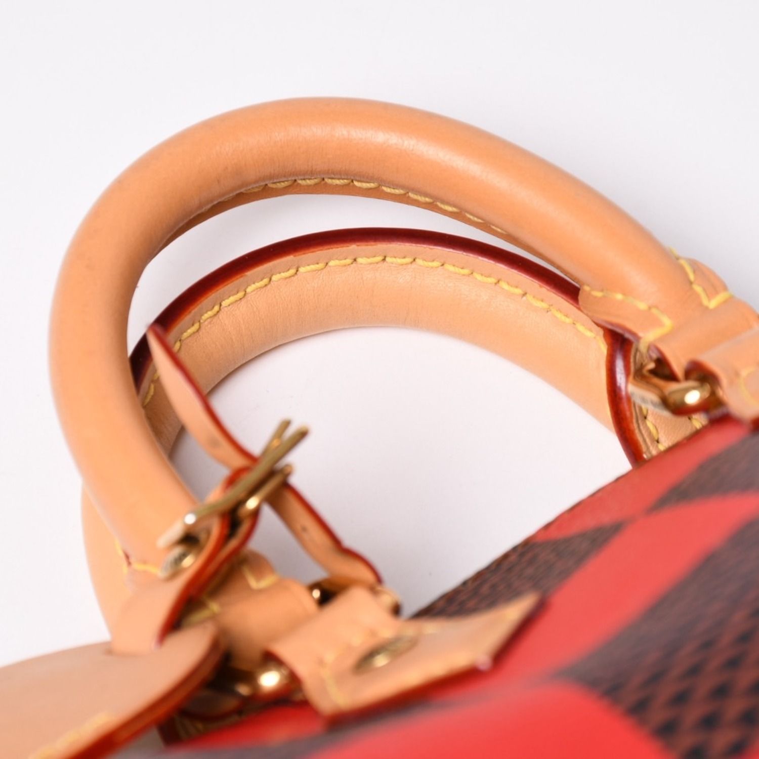 Louis Vuitton Speedy Bandouliere 18 Rouge Damier Pop Brown Red Handbag — view 5