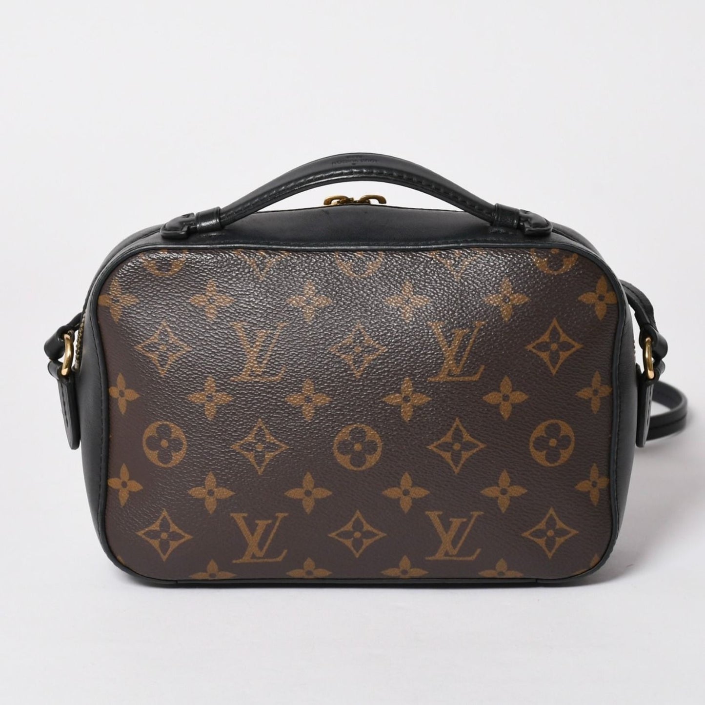 Louis Vuitton Saintonge Shoulder Bag Monogram Canvas Noir Calfskin Double — view 2