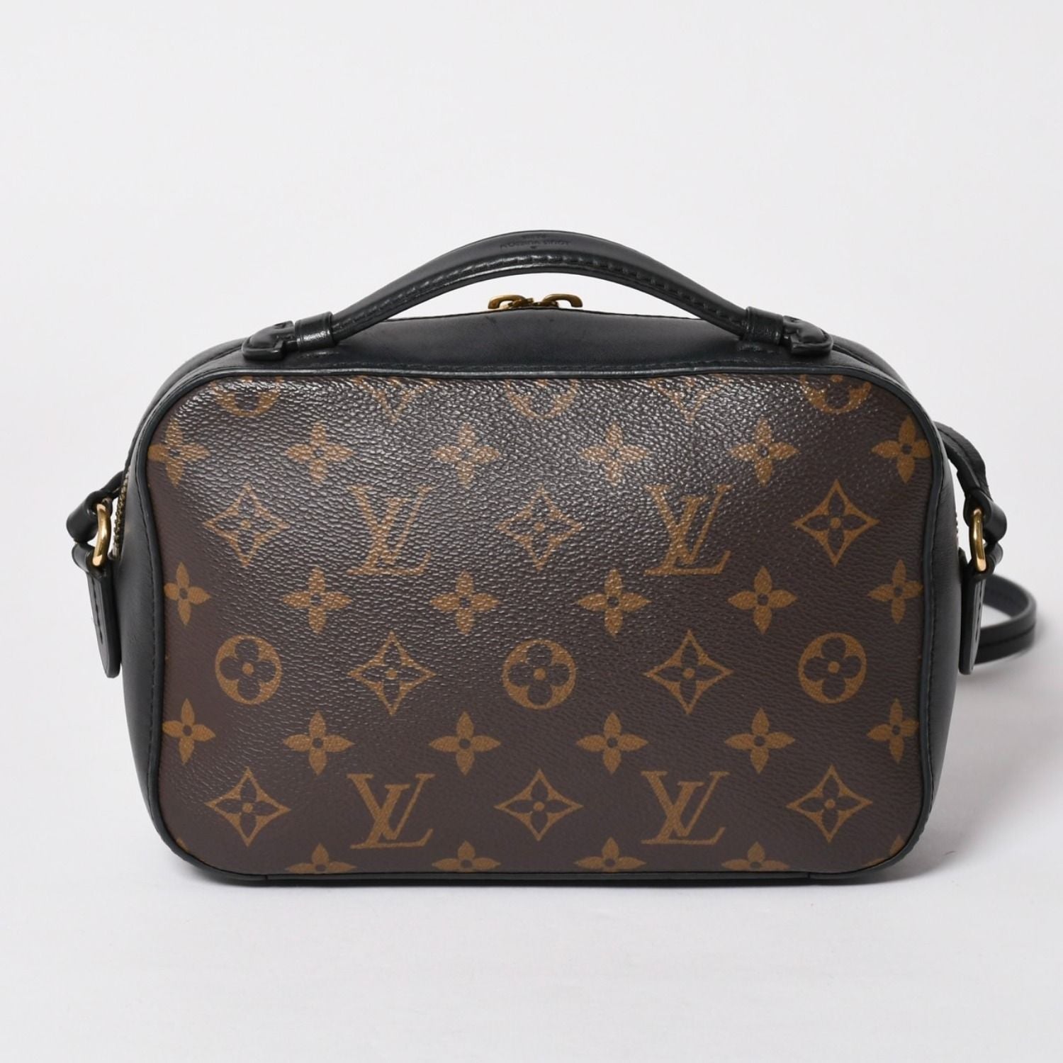 Louis Vuitton Saintonge Shoulder Bag Monogram Canvas Noir Calfskin Double — view 2