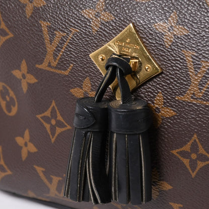 Louis Vuitton Saintonge Shoulder Bag Monogram Canvas Noir Calfskin Double — view 8