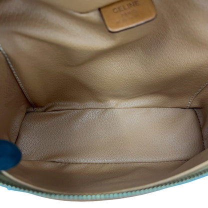 Celine Vintage Macadam Blason Trio Pattern Leather Handbag Vanity Bag Brown — view 9