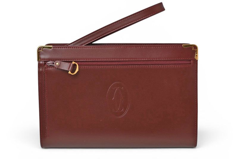 Cartier Clutch Must Line Vintage Leather Bordeaux