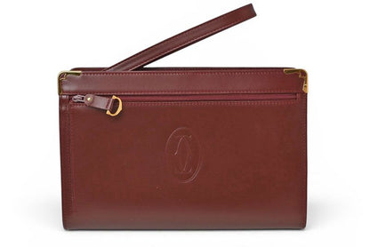 Cartier Clutch Must Line Vintage Leather Bordeaux