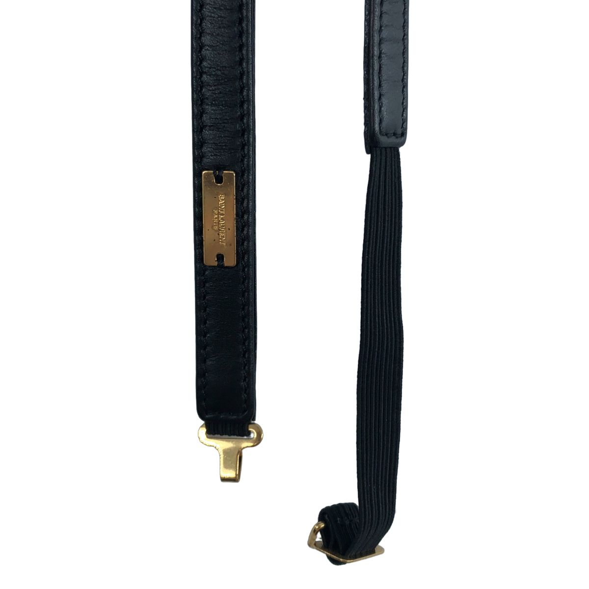 Saint Laurent Paris Silk Strap Logo Ribbon Choker Black Necklace — view 4