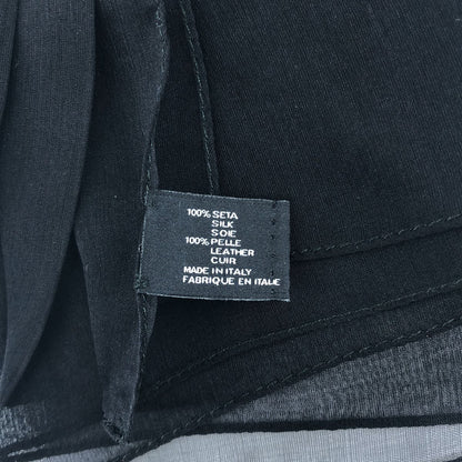 Saint Laurent Paris Silk Strap Logo Ribbon Choker Black Necklace — view 2