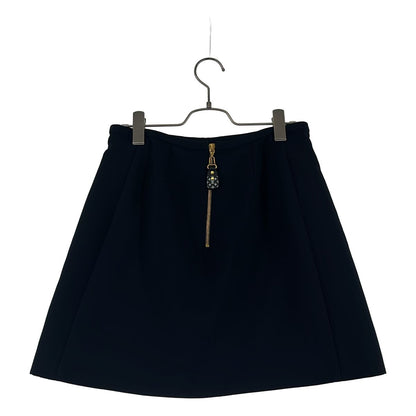 Louis Vuitton Silk Wool Sequin Monogram Strap Skirt 38 Black — view 5