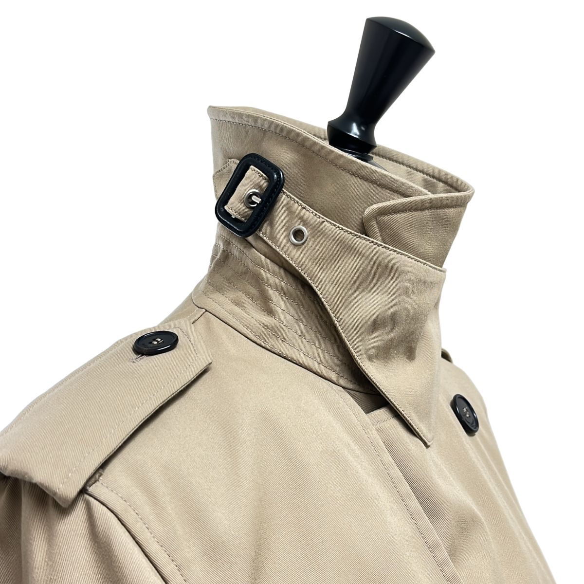 Saint Laurent Paris Belted Logo Button Trench Coat Full Pattern Lining 36 Beige — view 5