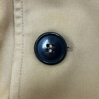 Saint Laurent Paris Belted Logo Button Trench Coat Full Pattern Lining 36 Beige — view 8