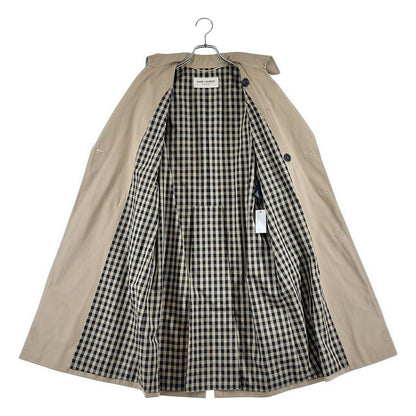 Saint Laurent Paris Belted Logo Button Trench Coat Full Pattern Lining 36 Beige — view 9
