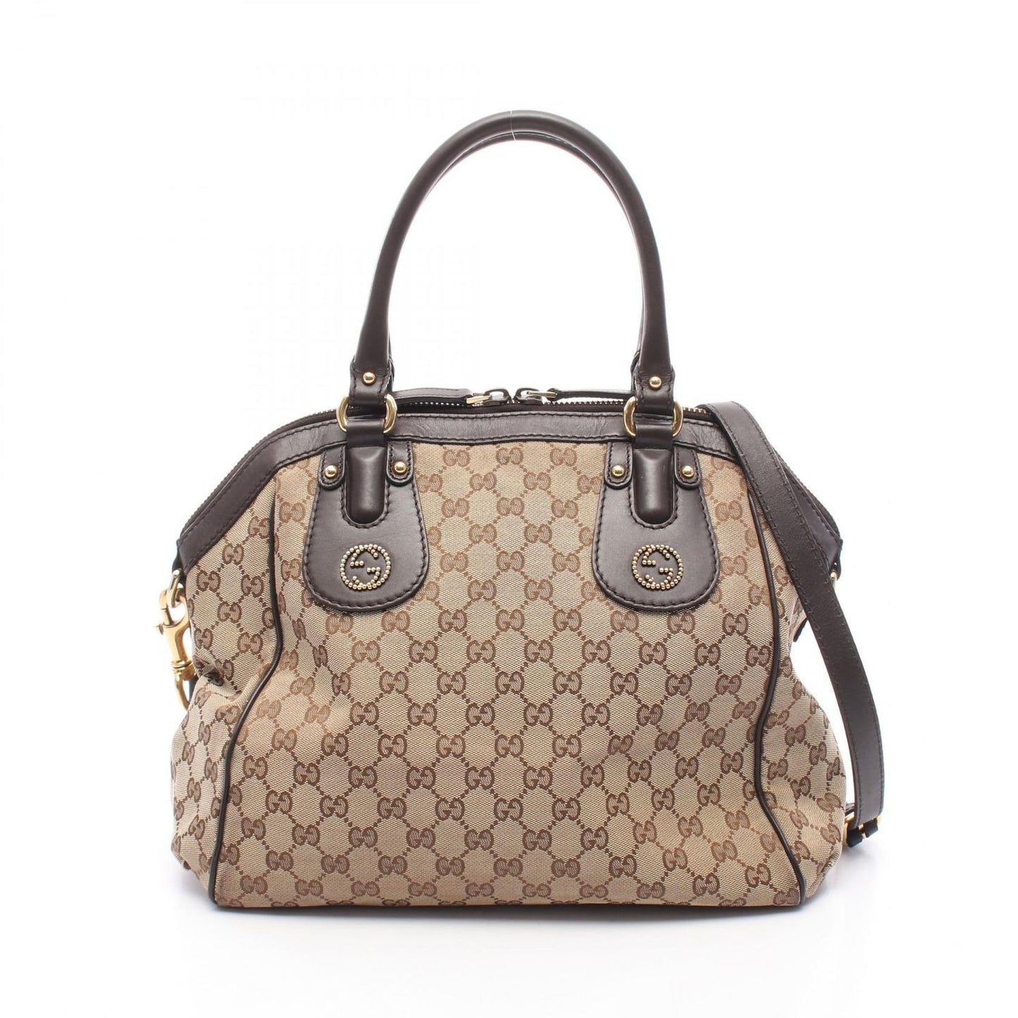 Gucci Handbag Scarlet GG Canvas 2-Way Beige Interlocking Tote