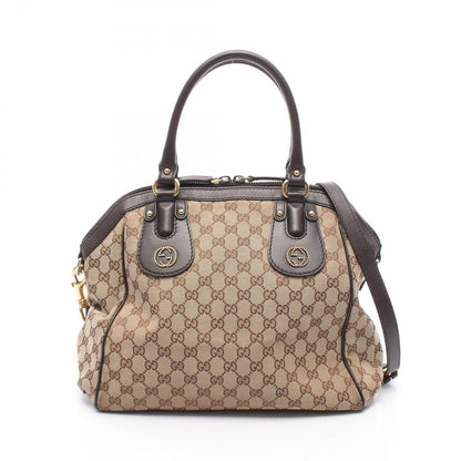 Gucci Handbag Scarlet GG Canvas 2-Way Beige Interlocking Tote