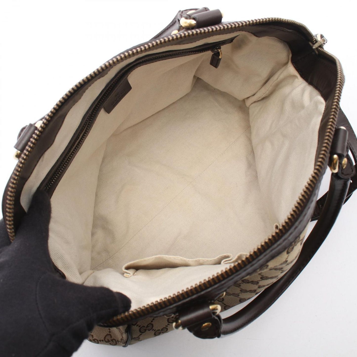Gucci Handbag Scarlet GG Canvas 2-Way Beige Interlocking Tote — view 3