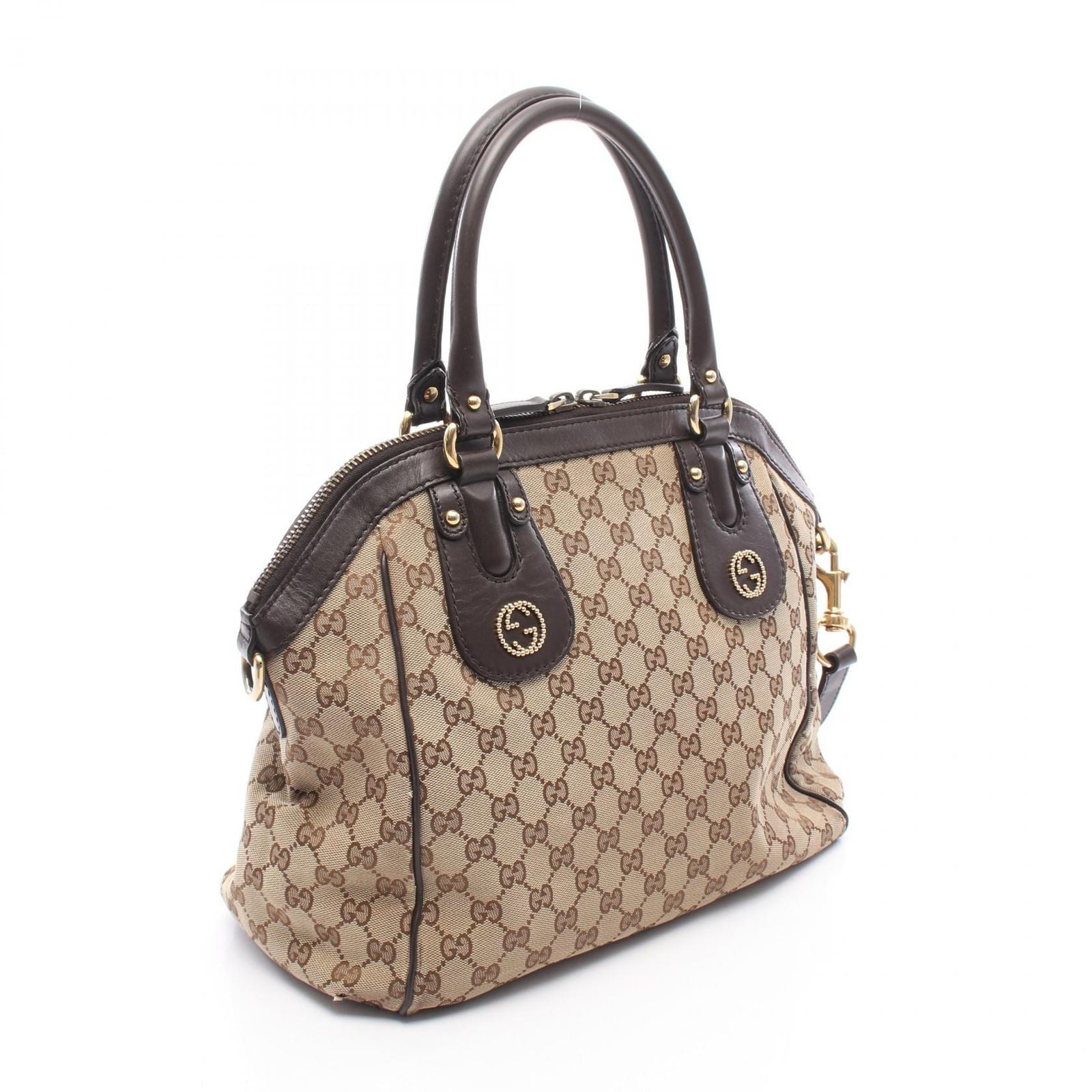 Gucci Handbag Scarlet GG Canvas 2-Way Beige Interlocking Tote — view 2