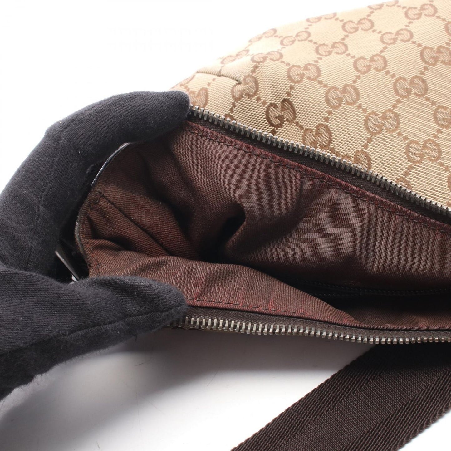 Gucci Shoulder Bag GG Canvas Beige Dark Brown — view 5