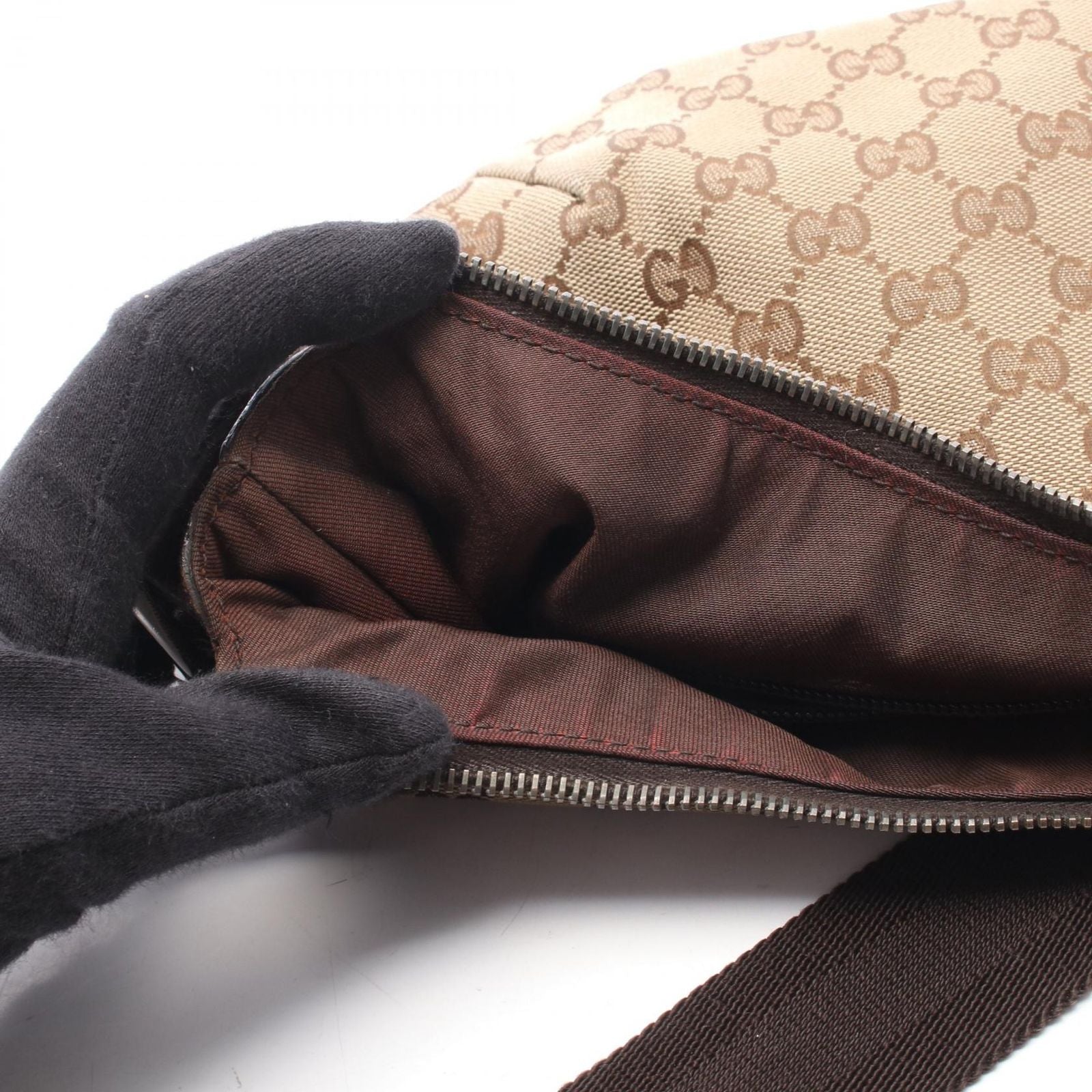 Gucci Shoulder Bag GG Canvas Beige Dark Brown — view 5