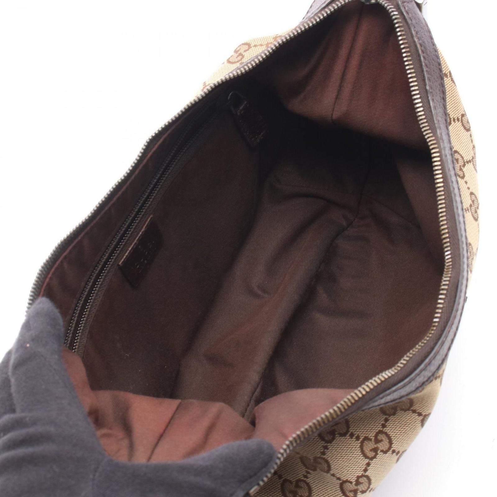 Gucci Shoulder Bag GG Canvas Beige Dark Brown — view 3