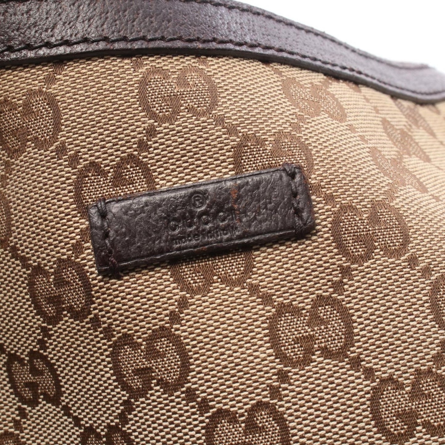 Gucci Shoulder Bag GG Canvas Beige Dark Brown — view 8