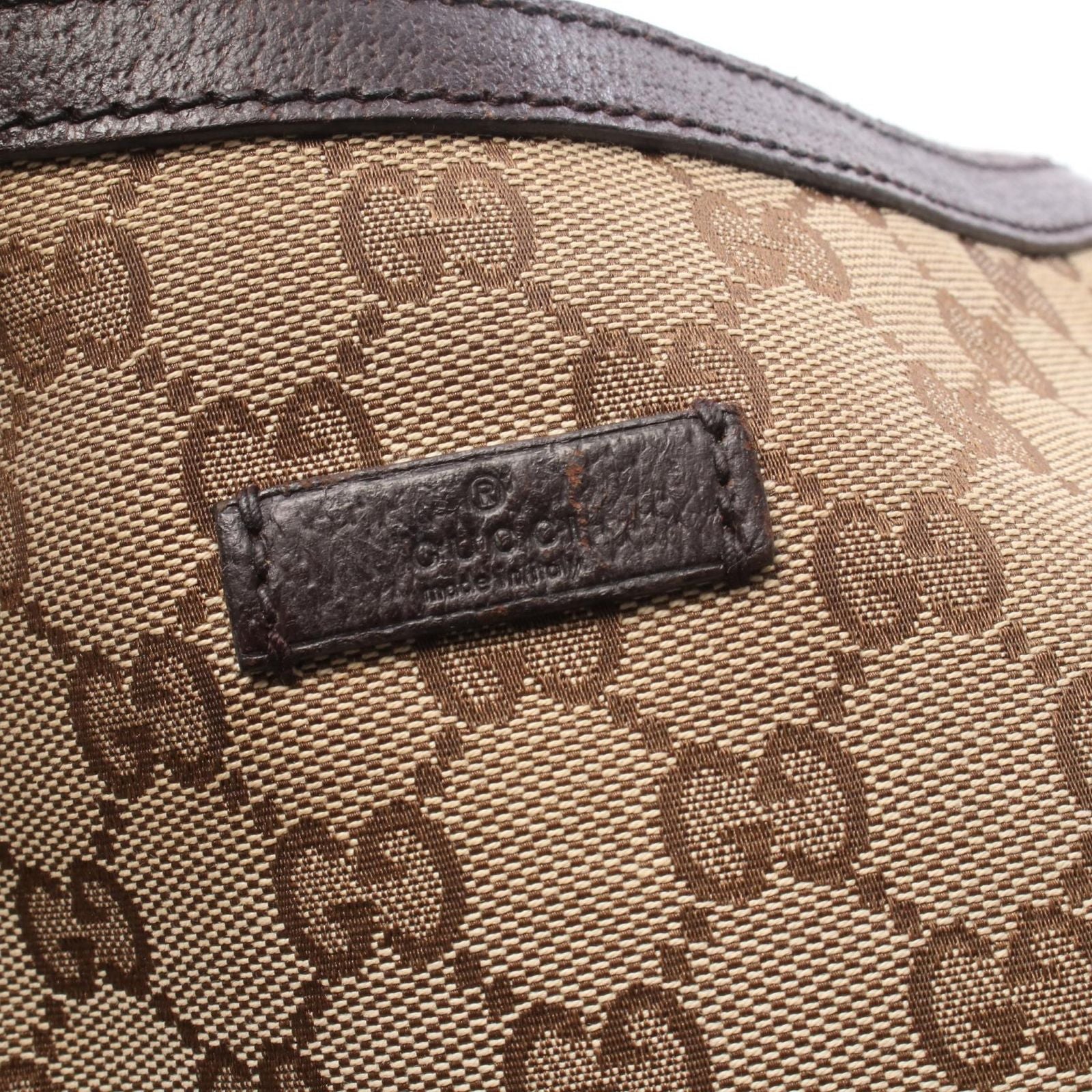 Gucci Shoulder Bag GG Canvas Beige Dark Brown — view 8