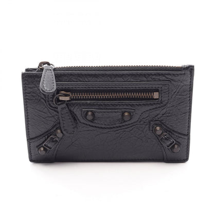 Balenciaga Coin Case le City Long Black Leather Card