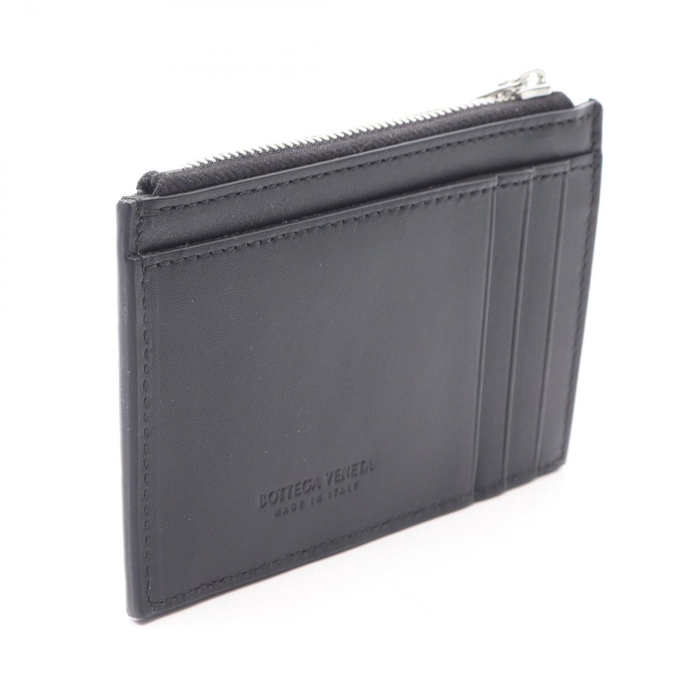 Bottega Veneta Card Case Intrecciato Black Leather — view 2