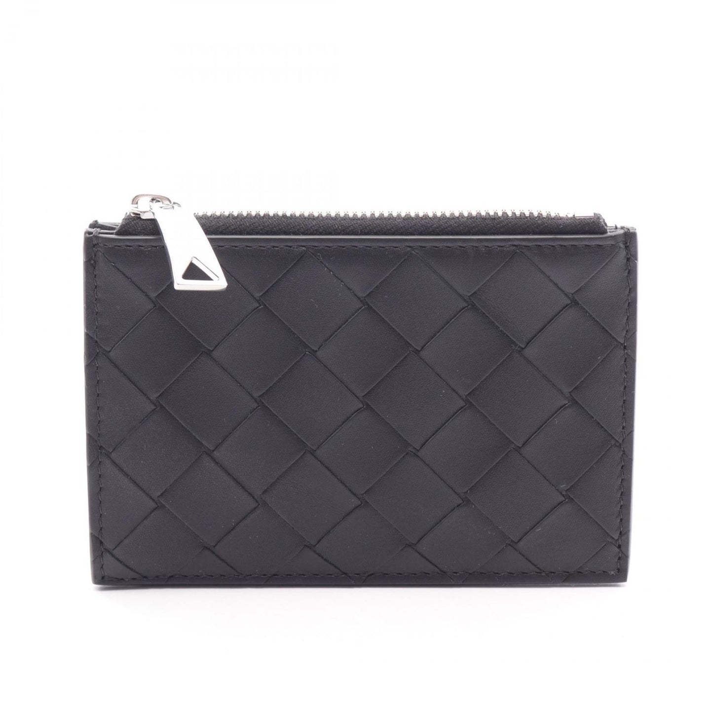 Bottega Veneta Card Case Intrecciato Black Leather