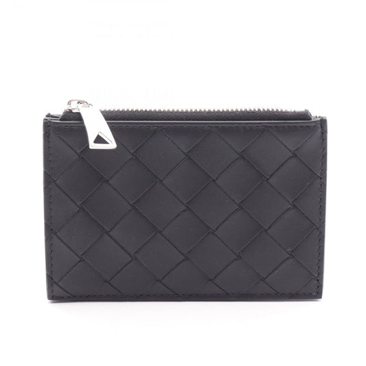 Bottega Veneta Card Case Intrecciato Black Leather