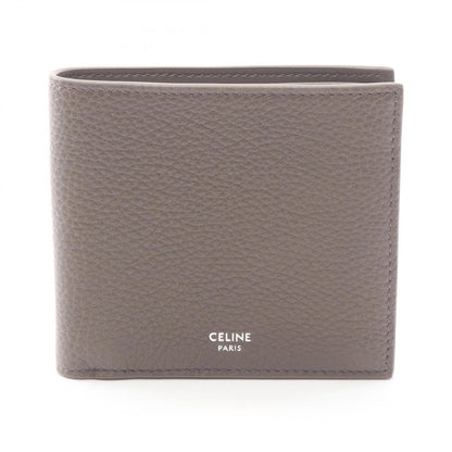 Celine Bifold Wallet Card Holder Gray Leather