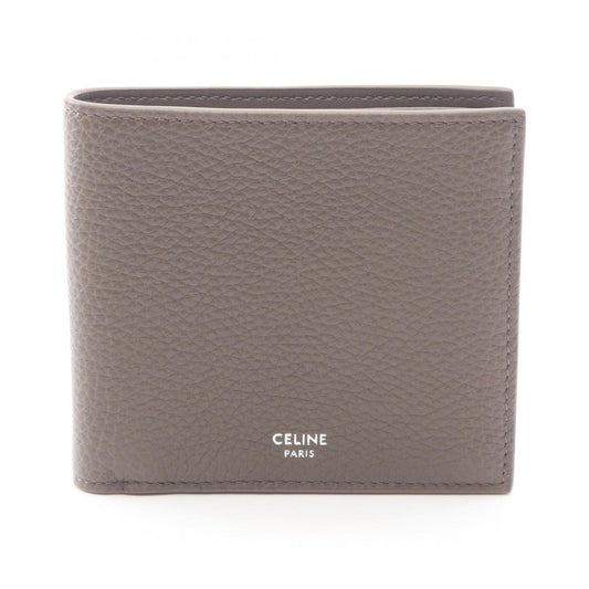 Celine Bifold Wallet Card Holder Gray Leather