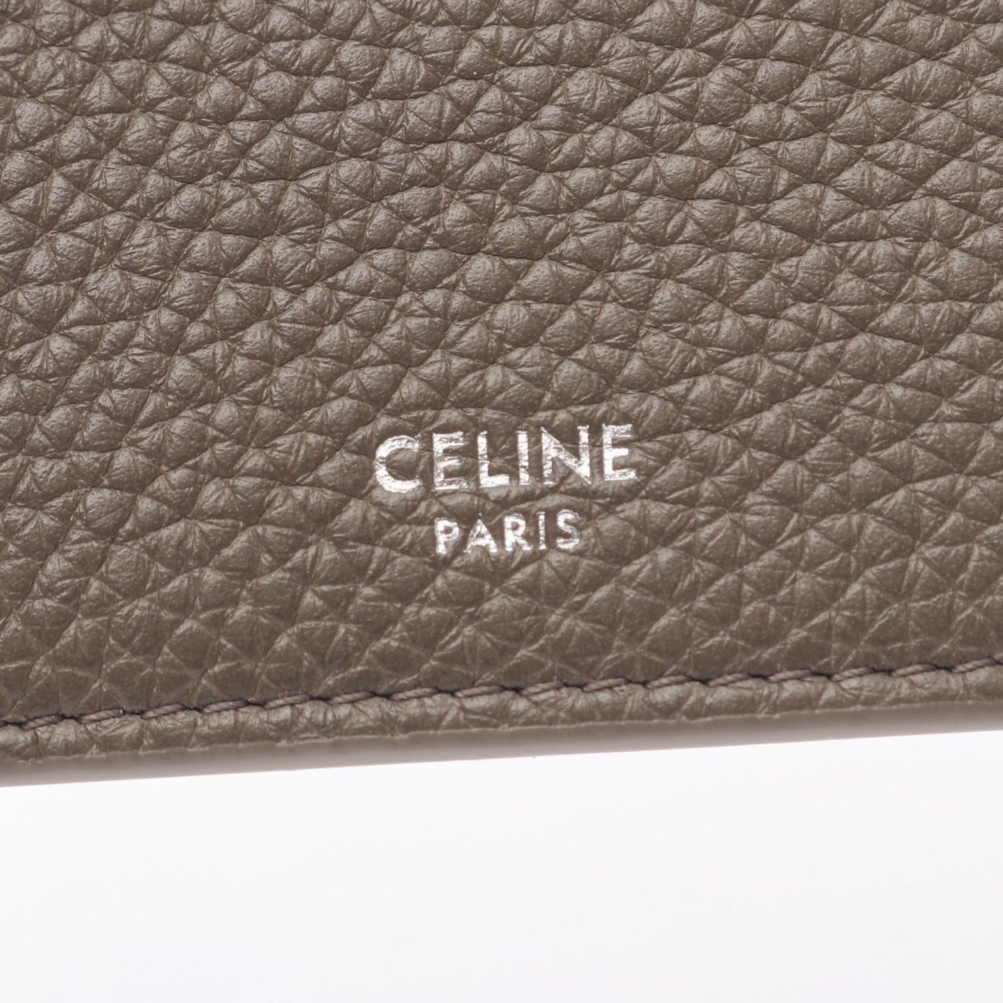 Celine Bifold Wallet Card Holder Gray Leather — view 4