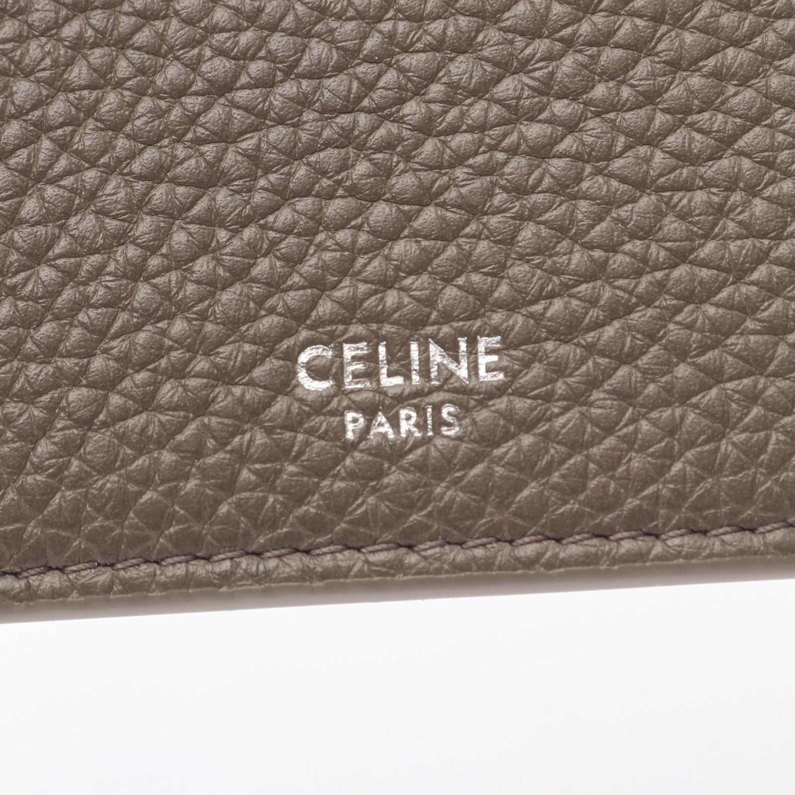 Celine Bifold Wallet Card Holder Gray Leather — view 4