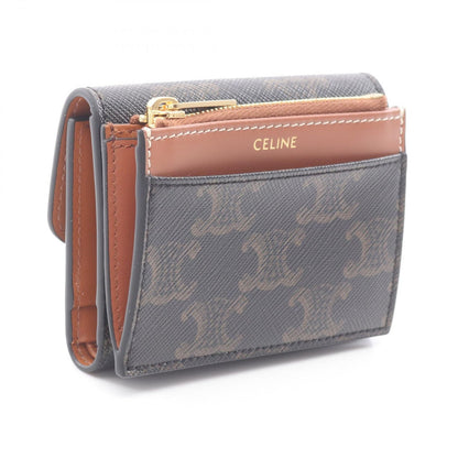 Celine Trifold Wallet Trio Brown Leather — view 2