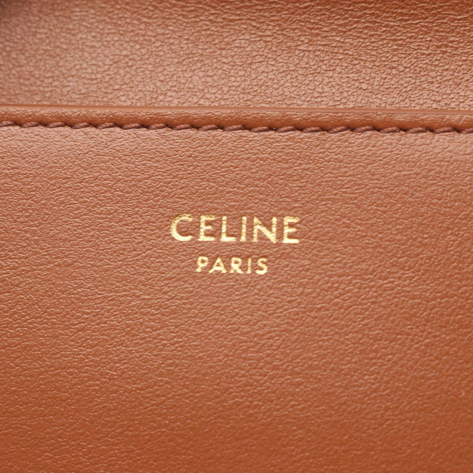 Celine Trifold Wallet Trio Brown Leather — view 5