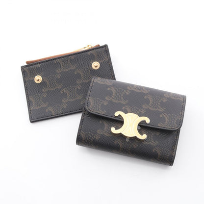 Celine Trifold Wallet Trio Brown Leather — view 6
